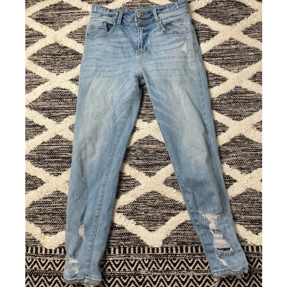 KanCan High Rise Ankle Skinny Light Wash Jeans size 27